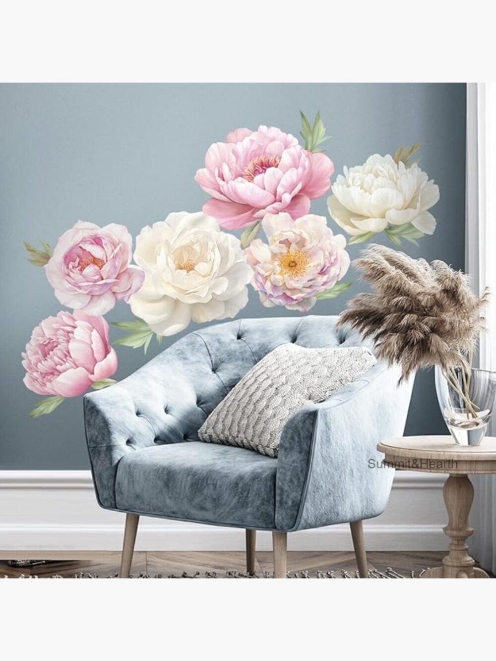 Large Peel and Stick Vinyl Wall Decal Floral Decor for Living Room Bedroom